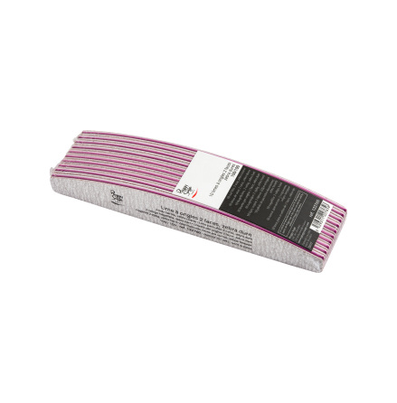 Nagelfil halvm�ne 2-sidig zebra gritt 100/100-10st
