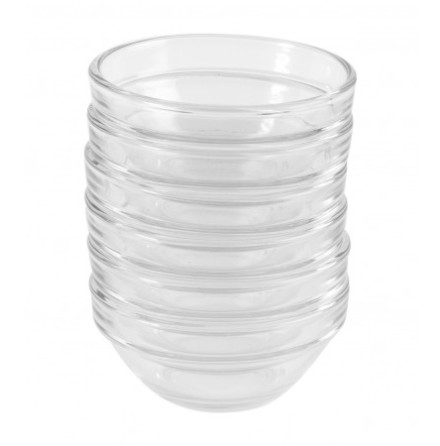 6 Pyrex mini-sk�lar, D 6 cm