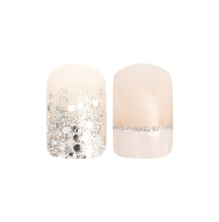 Set med 24 l�snaglar French glitter