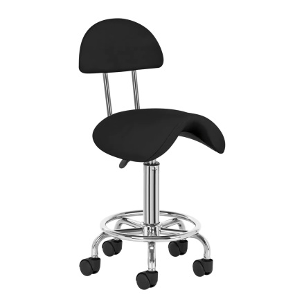Sadelstol med ryggst�d Svart